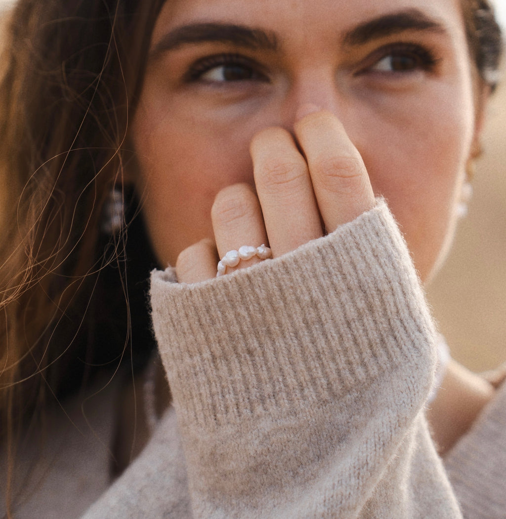 Bague élastique Perle