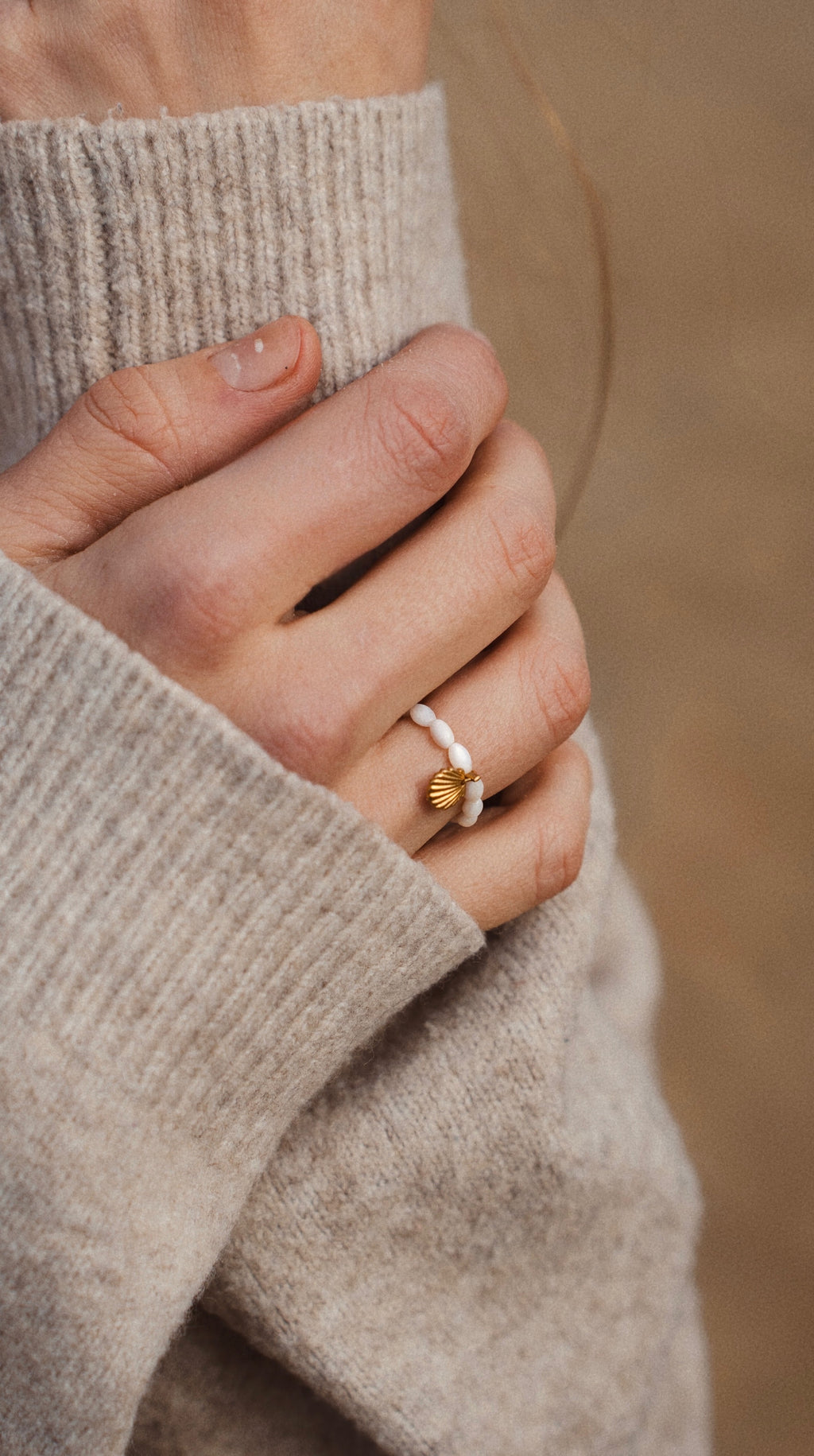 Bague élastique Coquillage