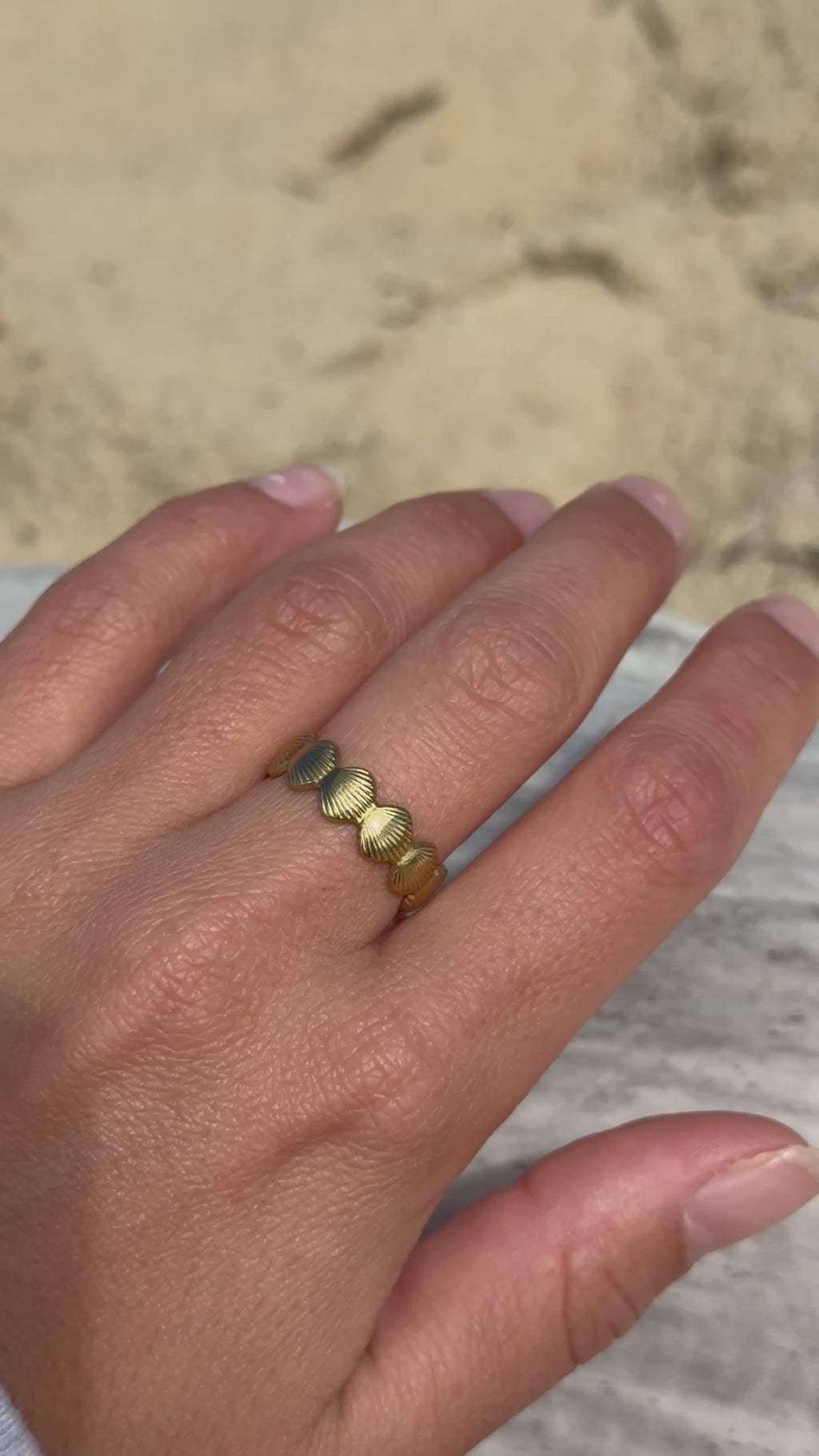 Bague Coquillage en acier inoxydable